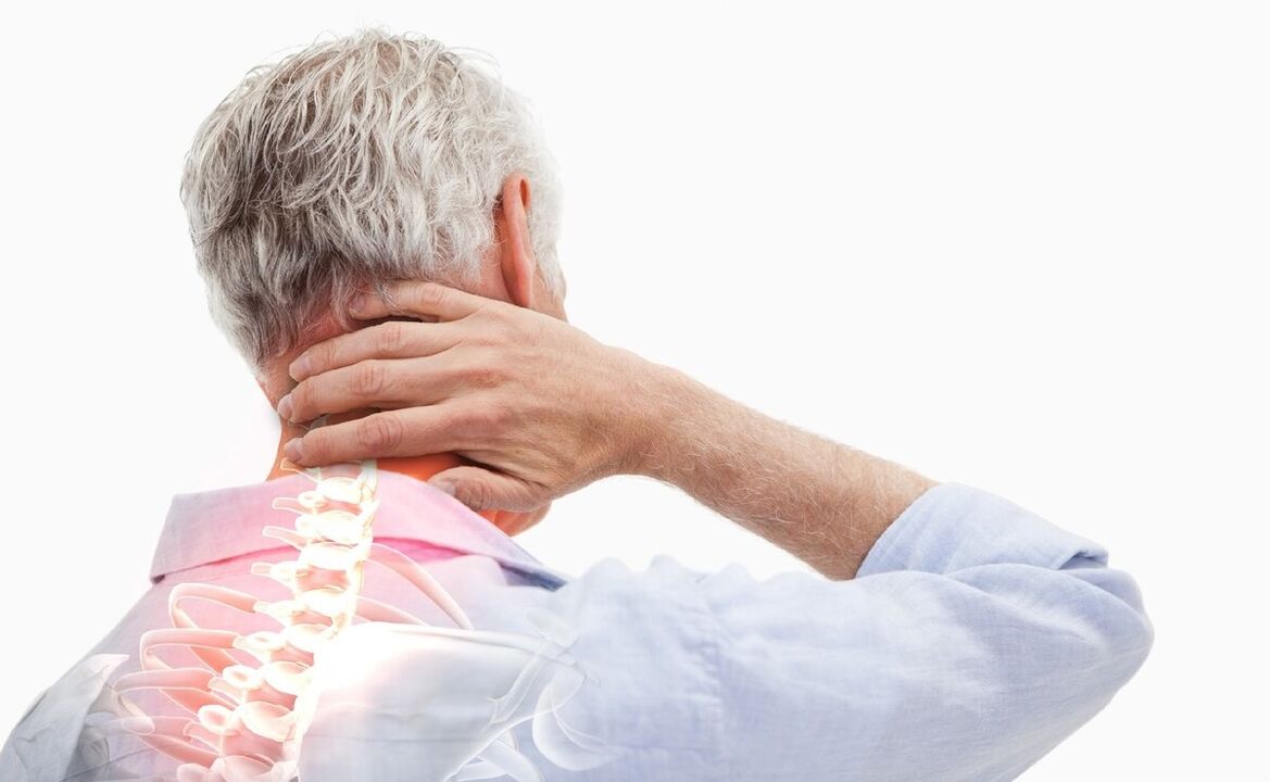 bolesť krku u muža s osteochondrózou
